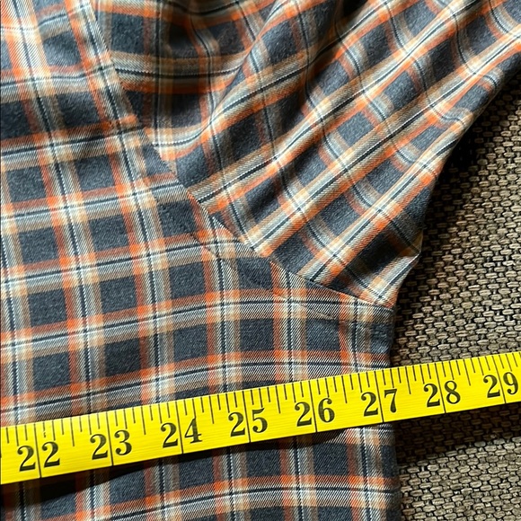 JoS A BANK Plaid Shirt with Orange and‎ Gray Pattern Mens size XL - Picture 3 of 10